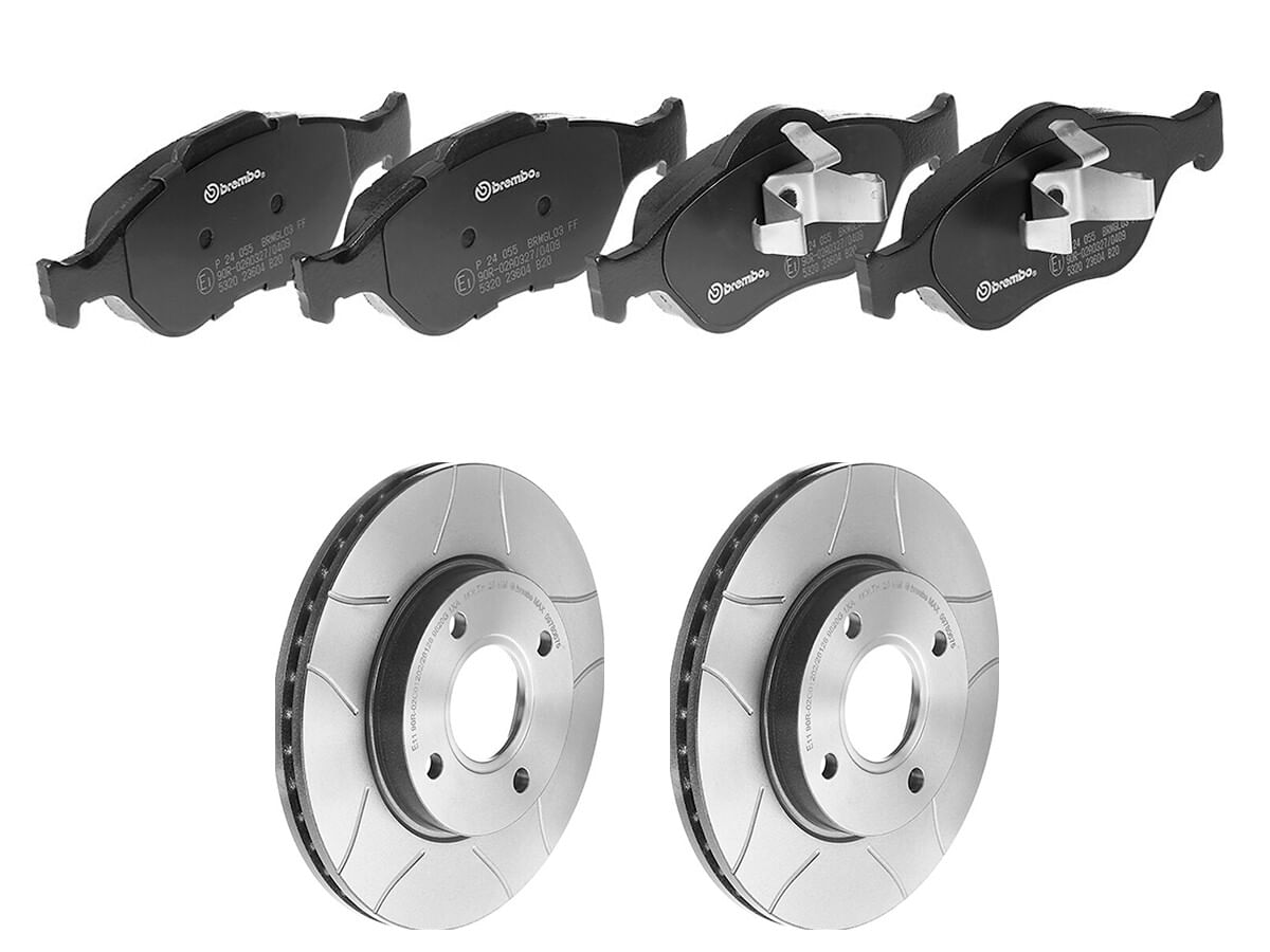 Kit De Balatas Bajos Metales Y 2 Discos Ranurados Delanteros