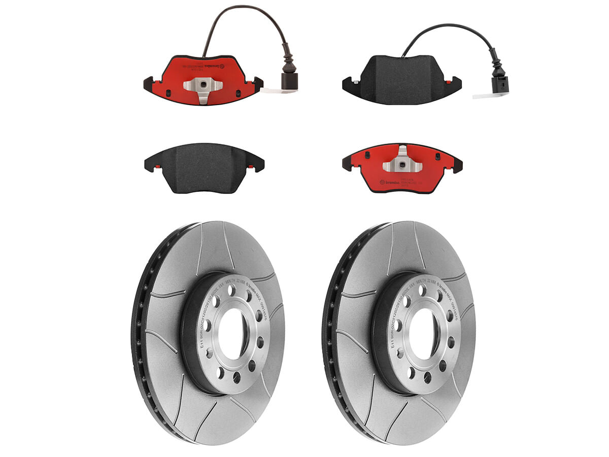 Kit De Balatas Cerámicas Y 2 Discos Ranurados Delanteros
