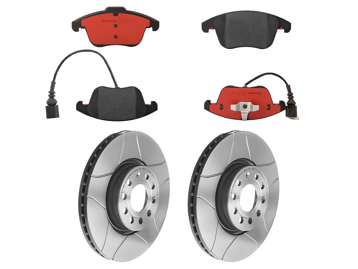 Kit De Balatas Cerámicas Y 2 Discos Ranurados Delanteros