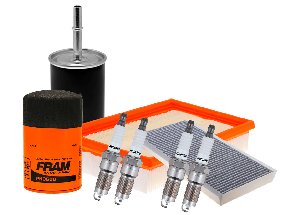 Kit De Bujías Platino Y Filtros Para Afinación Para Aceite Mineral (8 Piezas)