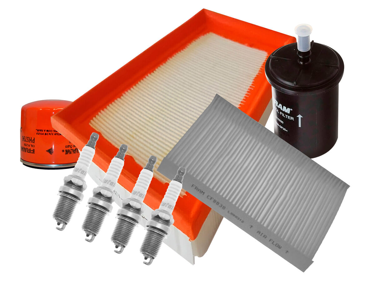 Kit De Bujías Doble Platino Y Filtros Para Afinación Para Aceite Mineral (8 Piezas)
