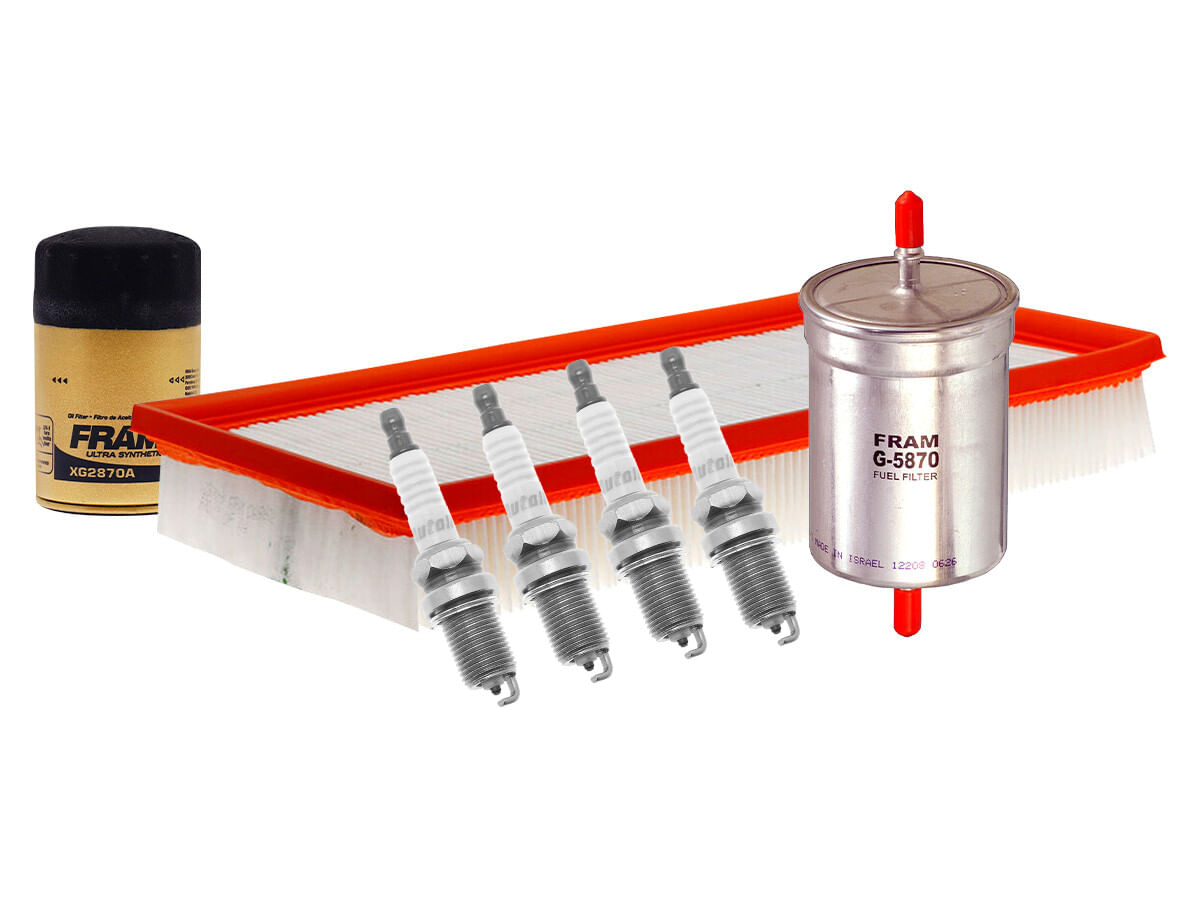 Kit De Bujías Doble Platino Y Filtros Para Afinación Para Aceite Sintético (7 Piezas)