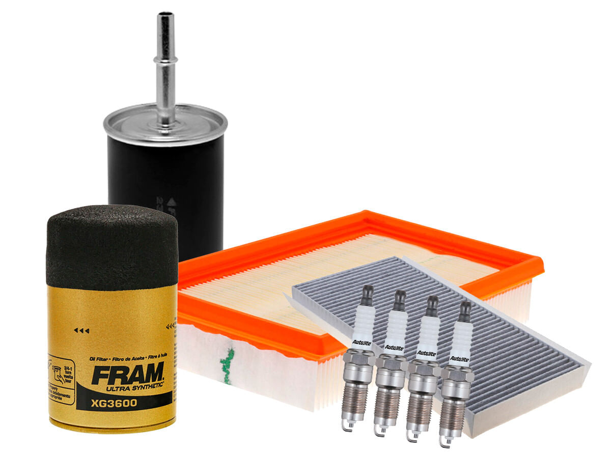 Kit De Bujías Doble Platino Y Filtros Para Afinación Para Aceite Sintético (8 Piezas)
