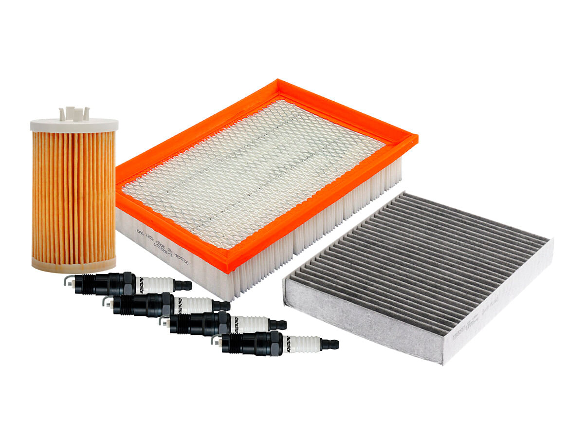 Kit De Bujías Doble Platino Y Filtros Para Afinación Para Aceite Mineral (7 Piezas)