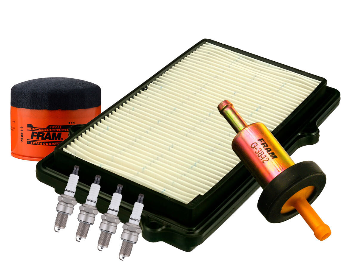 Kit De Bujías Doble Platino Y Filtros Para Afinación Para Aceite Mineral (7 Piezas)