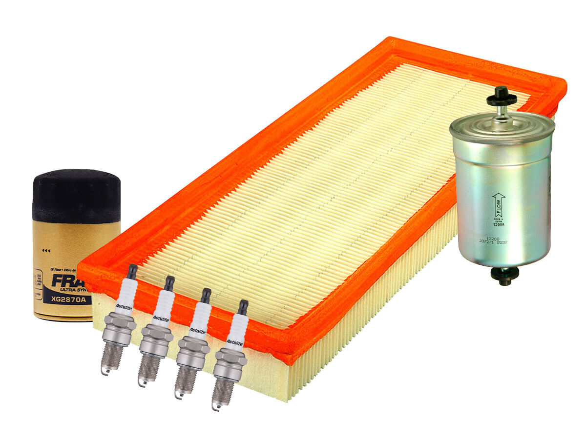 Kit De Bujías Doble Platino Y Filtros Para Afinación Para Aceite Sintético (7 Piezas)