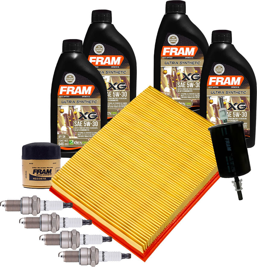 Kit De Afinación Con Aceite Sintético 5W30, Bujías Platino Y 3 Filtros (11 Piezas)