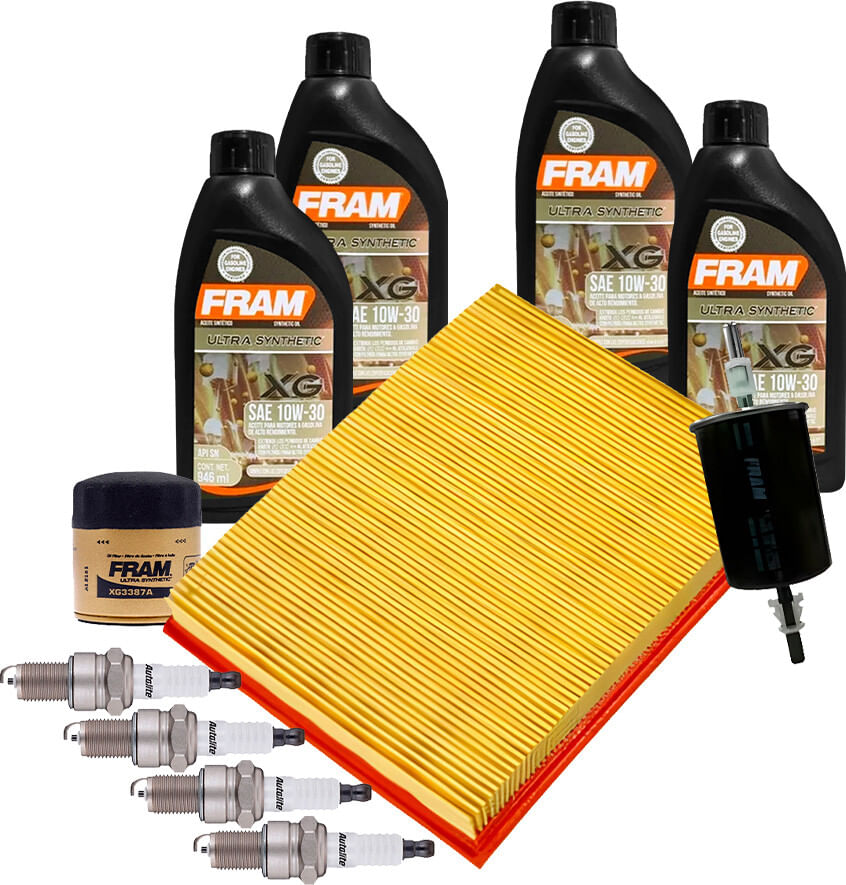 Kit De Afinación Con Aceite Sintético 10W30, Bujías Platino Y 3 Filtros (11 Piezas)