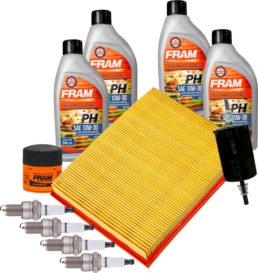 Kit De Afinación Con Aceite Mineral 10W30, Bujías Platino Y 3 Filtros (11 Piezas)