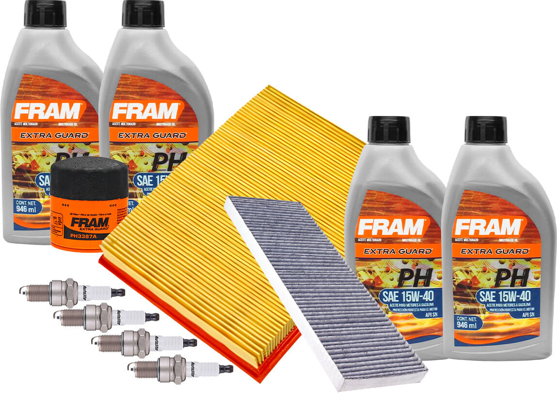 Kit De Afinación Con Aceite Mineral 15W40, Bujías Cobre Y 3 Filtros (11 Piezas)
