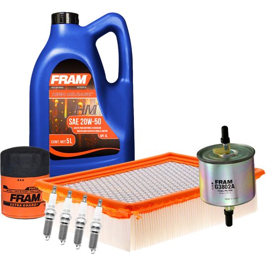 fram-autolite-kit-de-afinacion-con-aceite-mineral-20w50-bujias-iridio-y-3-filtros-8-piezas-ford-escape-2001-2004-escape-l4-2-0l-0