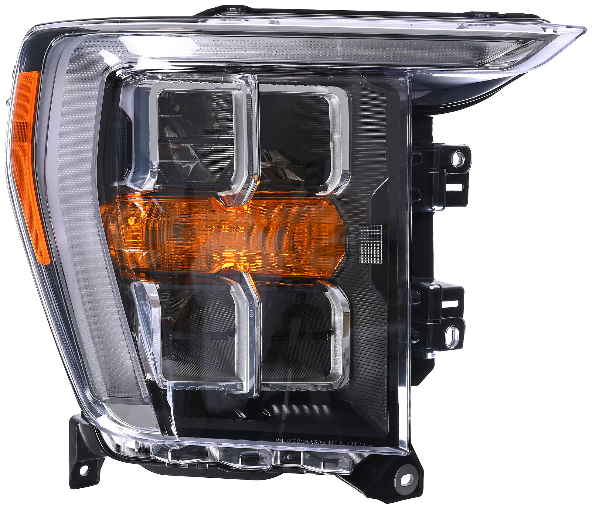 Faro Filo Cromado Con Leds Lado Pasajero