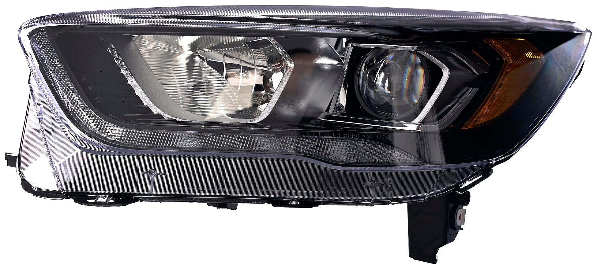 Faro Fondo Negro Para Foco Halógeno Con Leds Lado Conductor