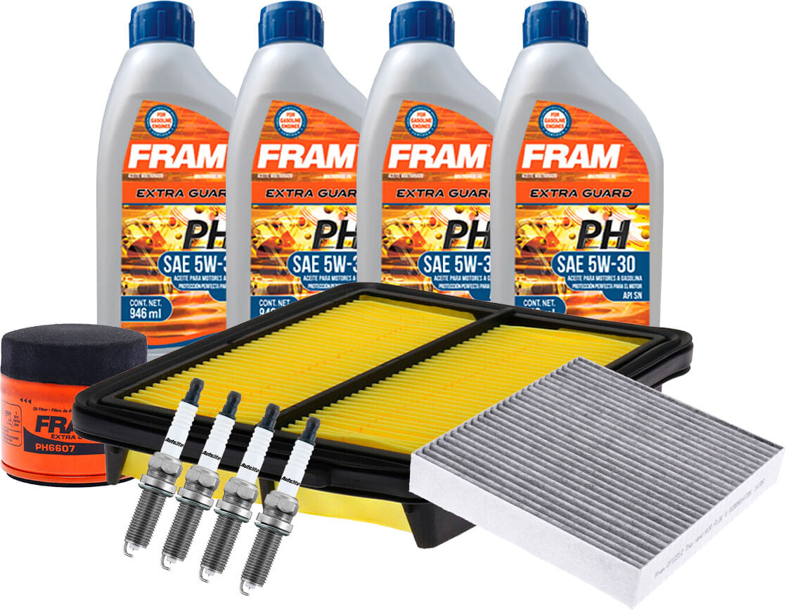 Kit De Afinación Con Aceite Mineral 5W30, Bujías Doble Platino Y 3 Filtros (11 Piezas)