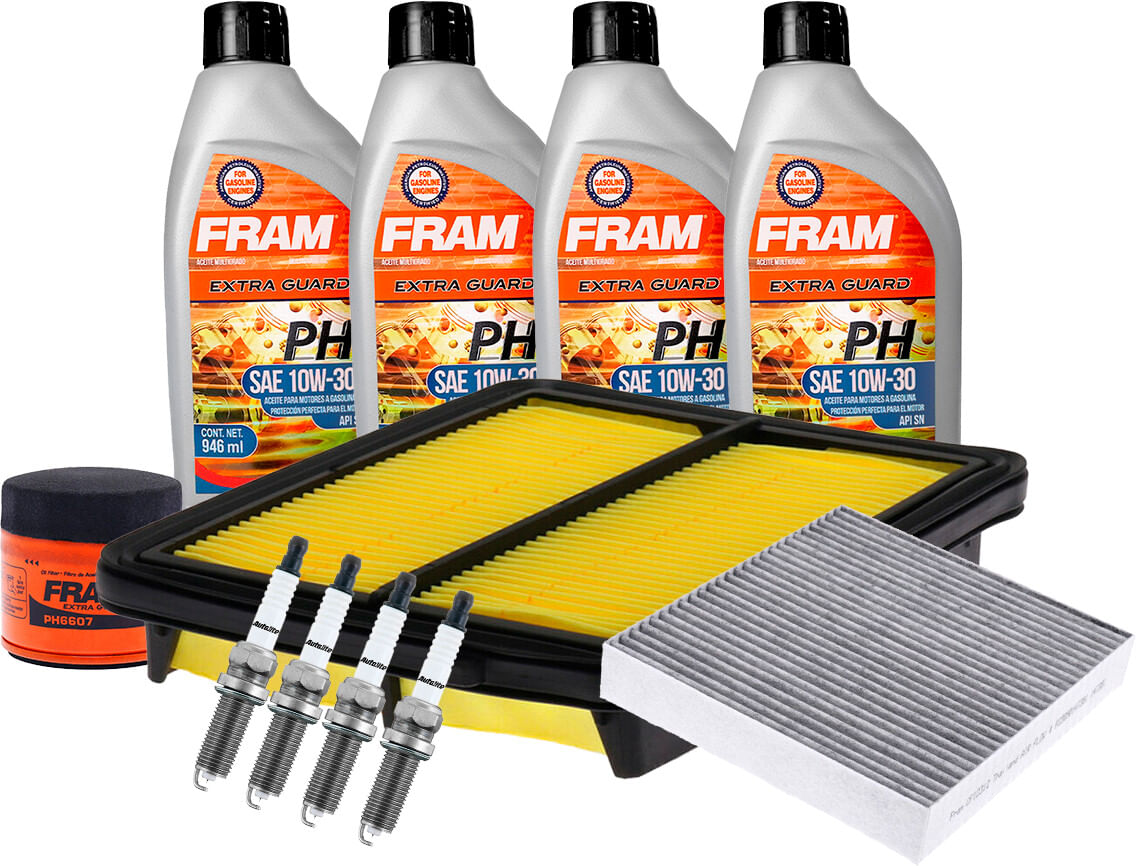 Kit De Afinación Con Aceite Mineral 10W30, Bujías Doble Platino Y 3 Filtros (11 Piezas)