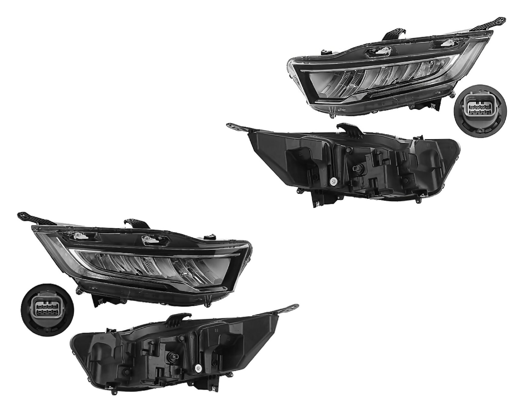 Par De Faros Con Filo Cromado Con Leds