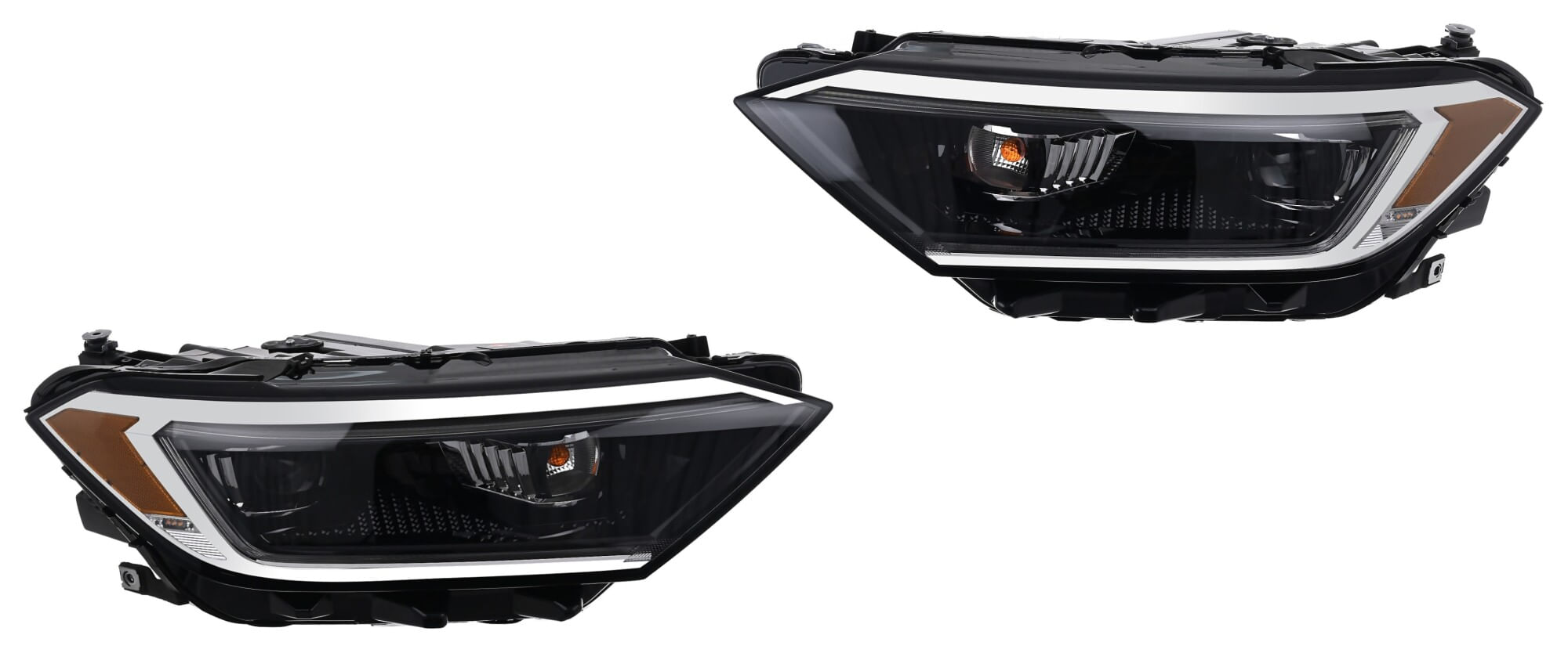 Par De Faros Con Reflejante Ámbar 10 Pines