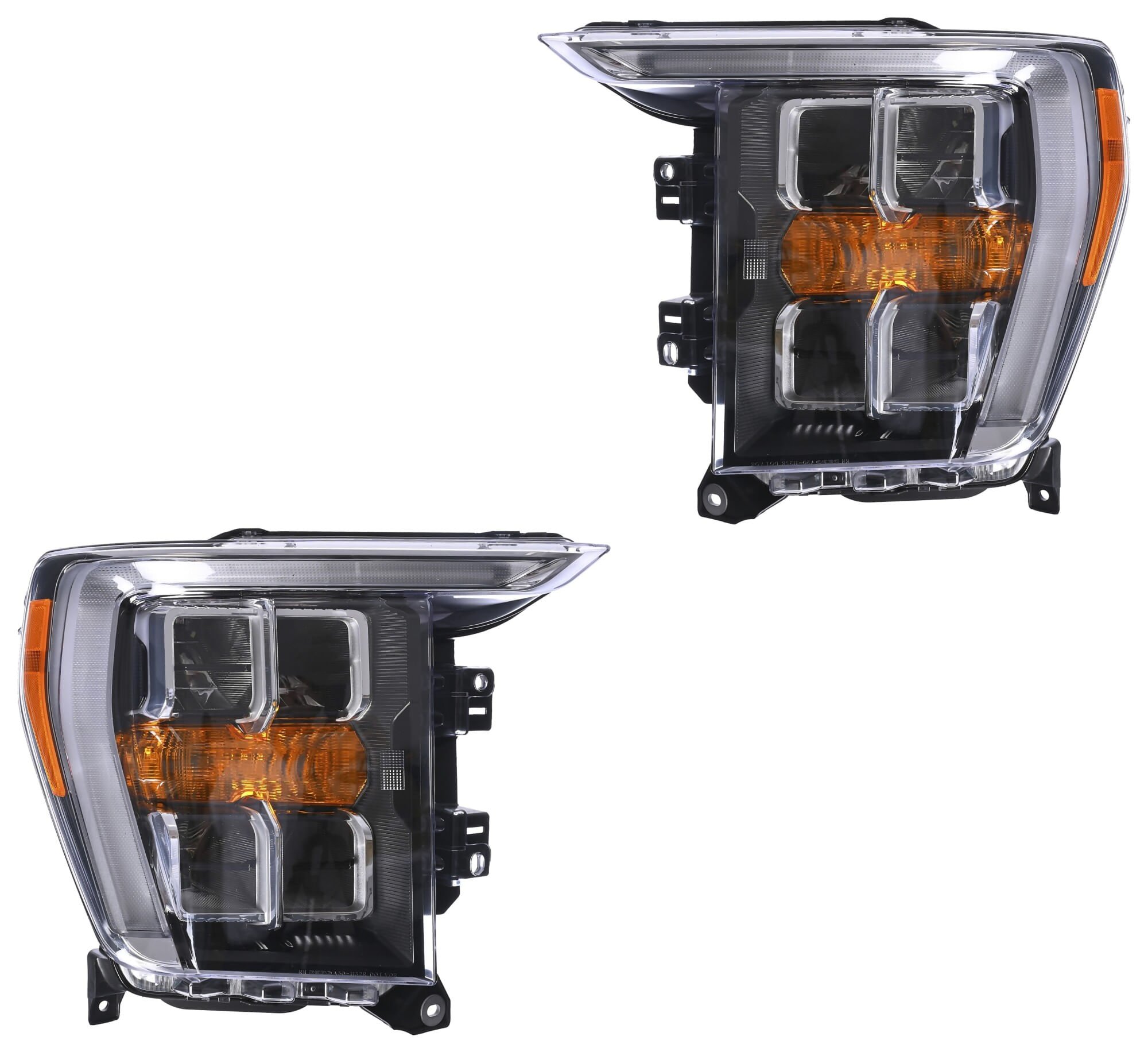 Par De Faros Filo Cromado Con Leds