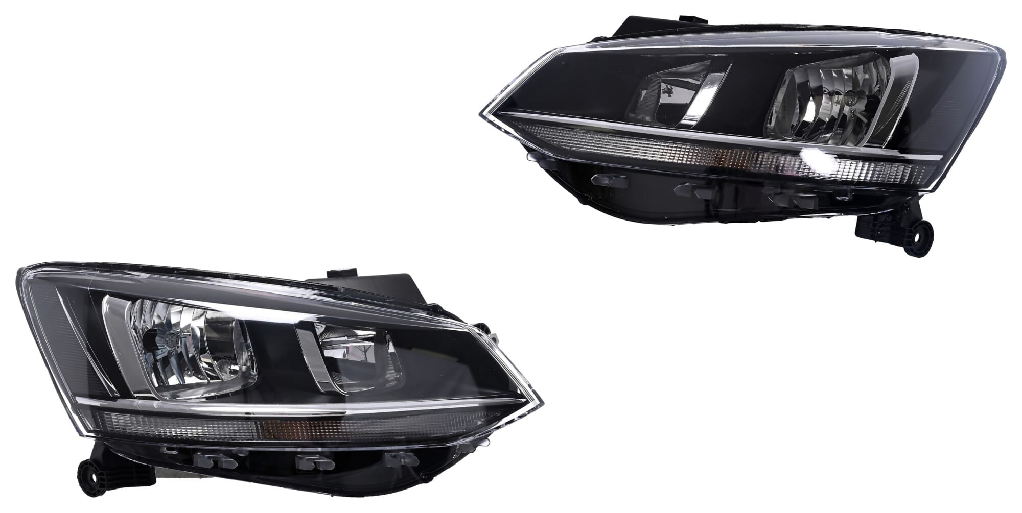 Par De Faros Sin Foco Fondo Cromado