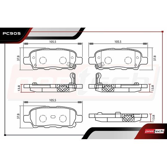 partech-balatas-ceramicas-traseras-nissan-murano-2003-2021-murano-v6-3-5l-0