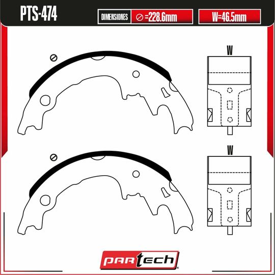 partech-zapatas-traseras-mercury-capri-1979-1986-capri-l4-2-3l-v8-5-0l-v6-3-3l-l6-3-3l-0
