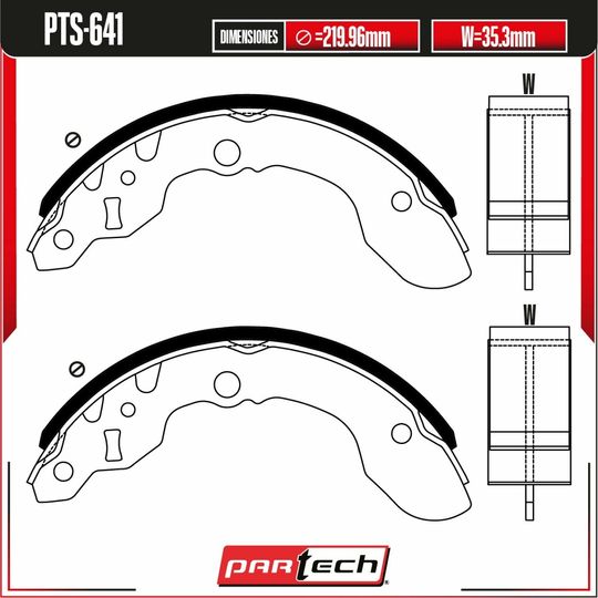 partech-zapatas-traseras-chevrolet-tracker-1989-1991-tracker-l4-1-6l-0