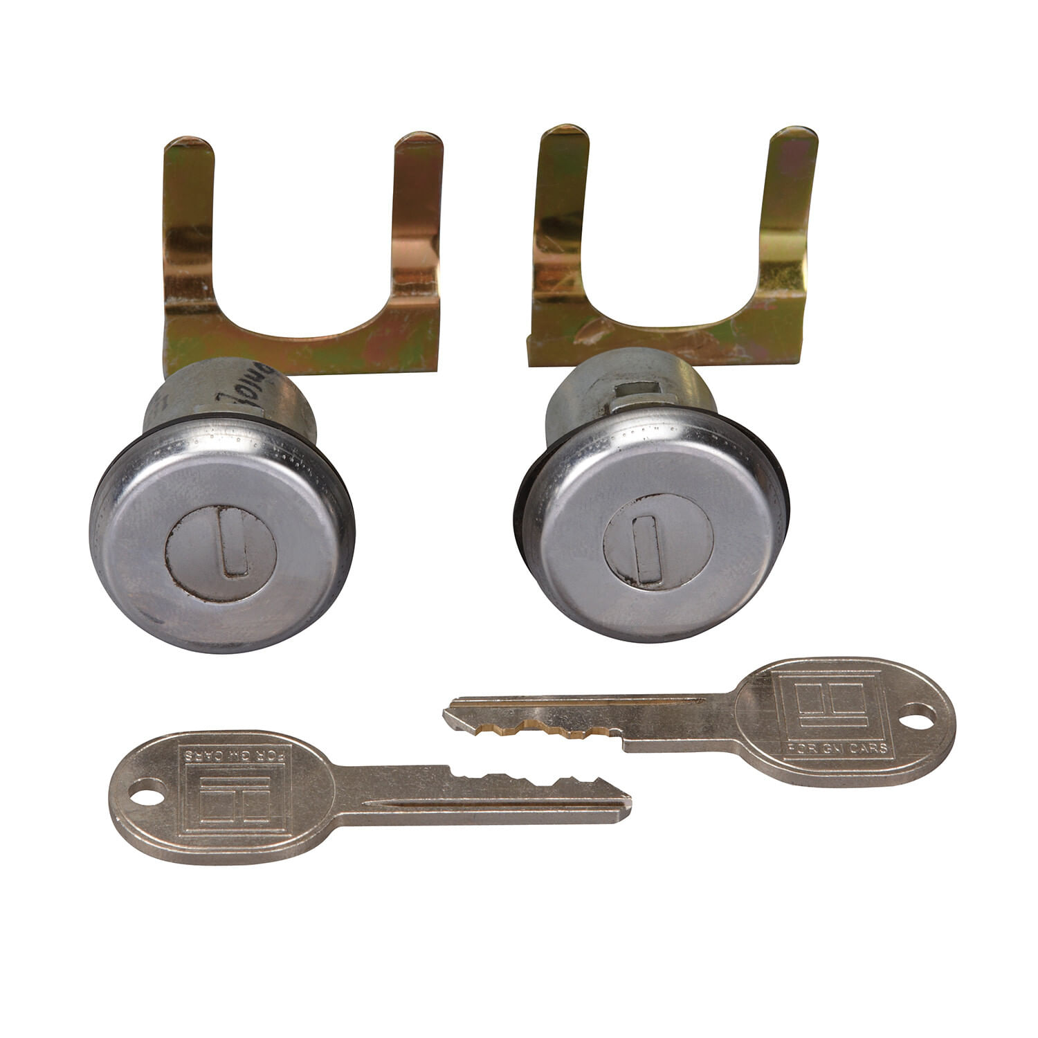Juego De Cilindros De Puertas Con Llave Ovalada Cromados