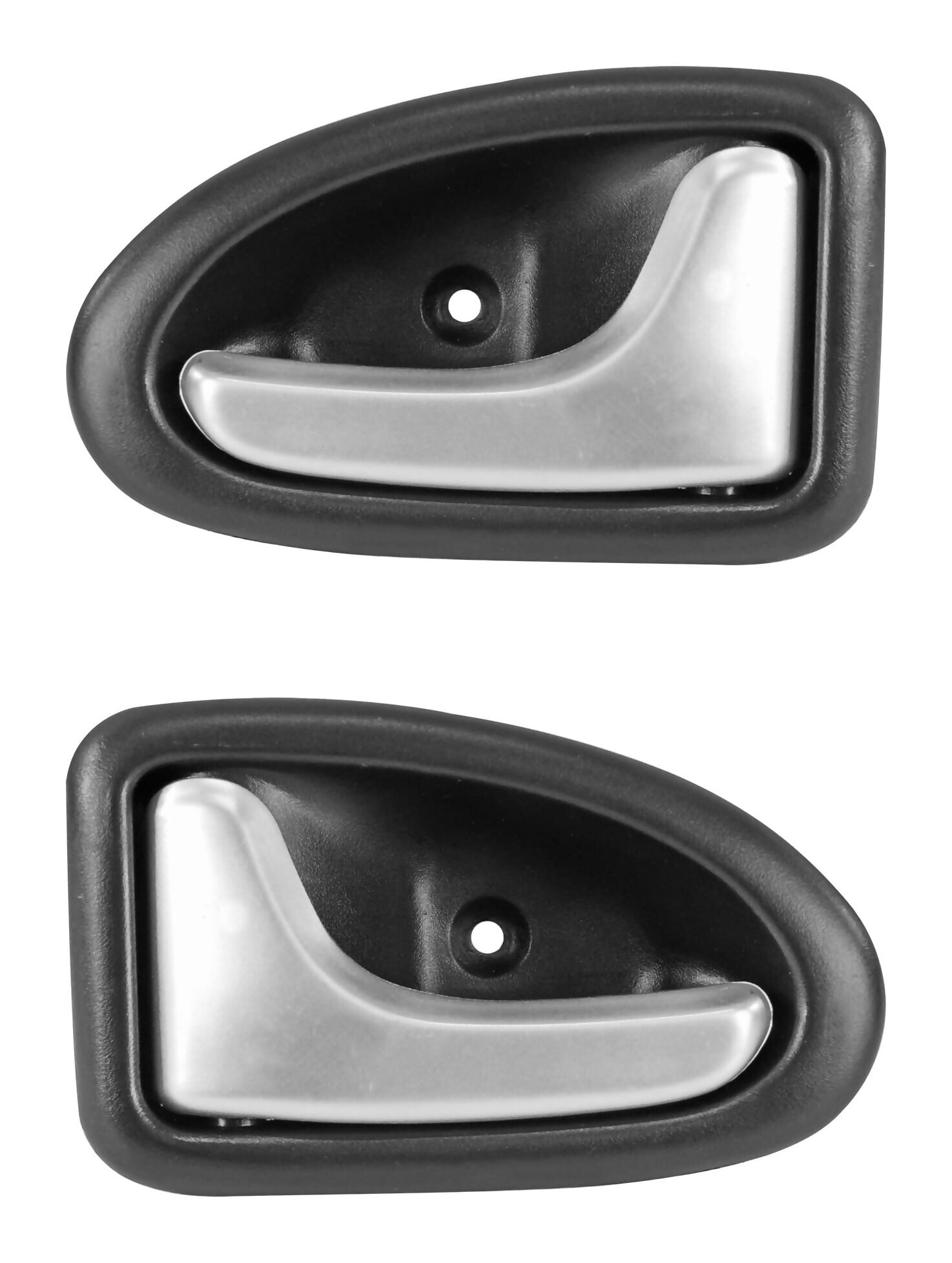 Par De Manijas De Puertas Interiores Delanteras Negras/Plateadas