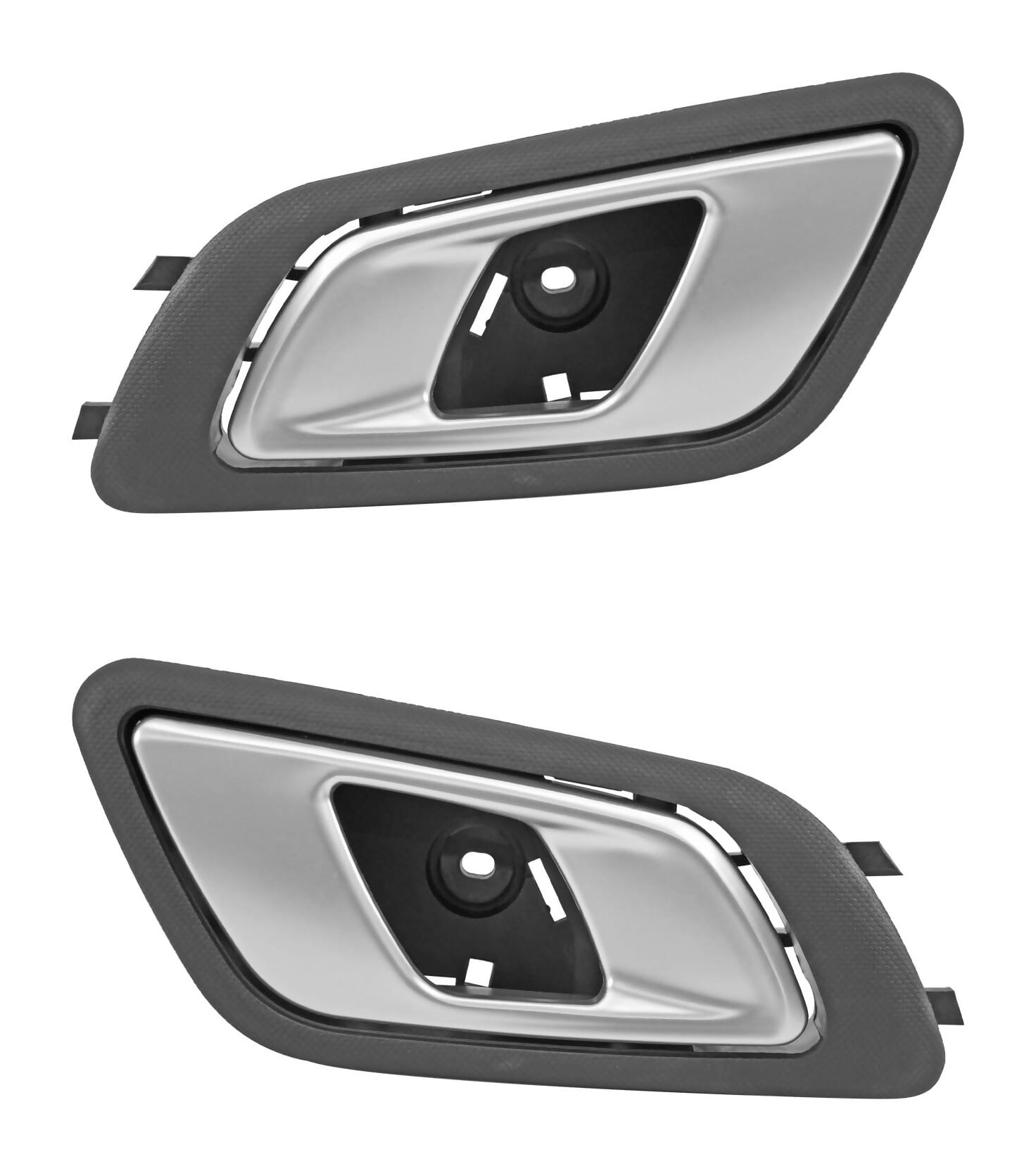 Par De Manijas De Puertas Interiores Traseras Plateadas Con Base