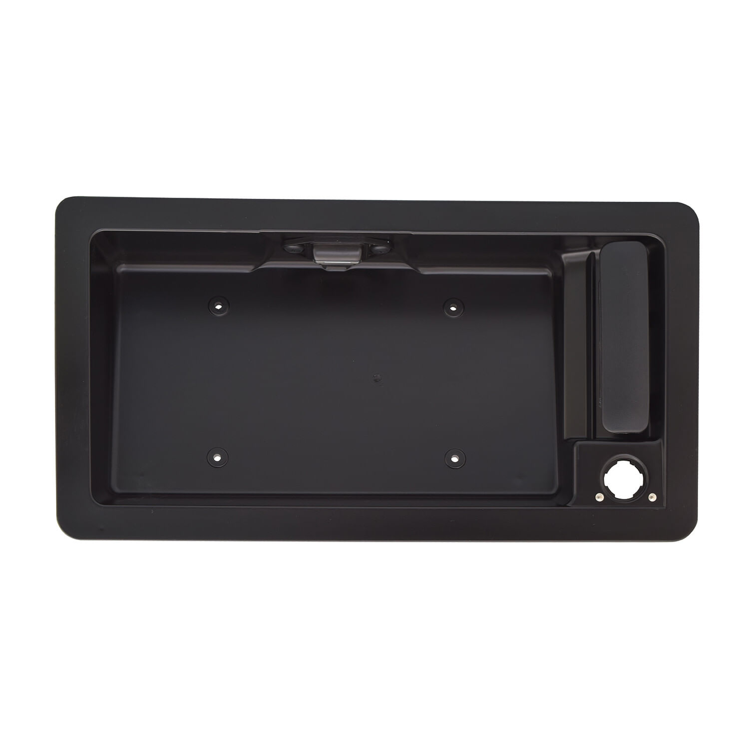 Manija 5a Puerta Corrugada Negra Con Hoyo Para Llave Con Porta Placa