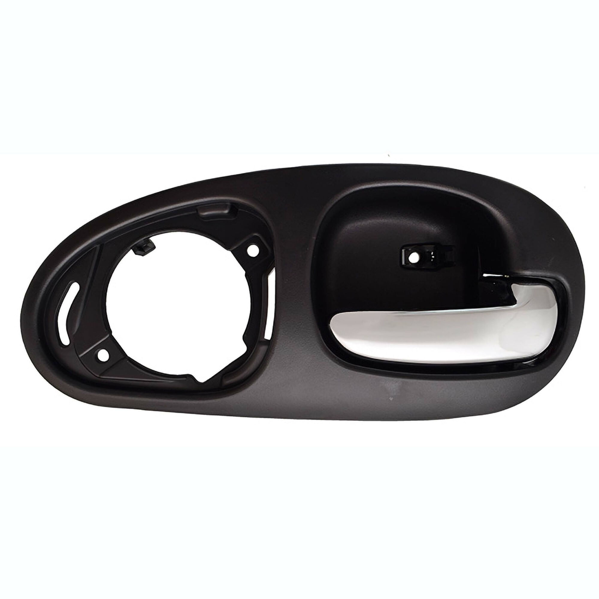 Manija Puerta Interior Trasera Negro/Cromado Con Hoyo Para Bocina Lado Pasajero