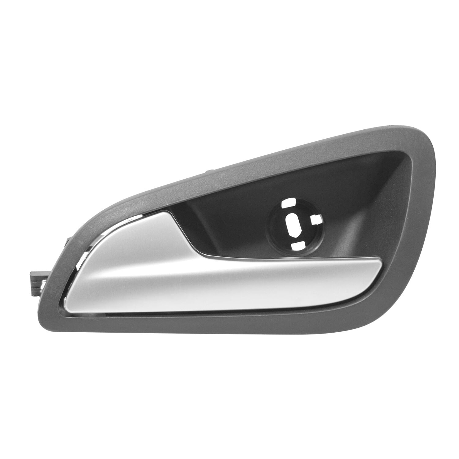 Manija Puerta Interior Delantera O Trasera Lisa Negro/Plata Con Base Lado Conductor