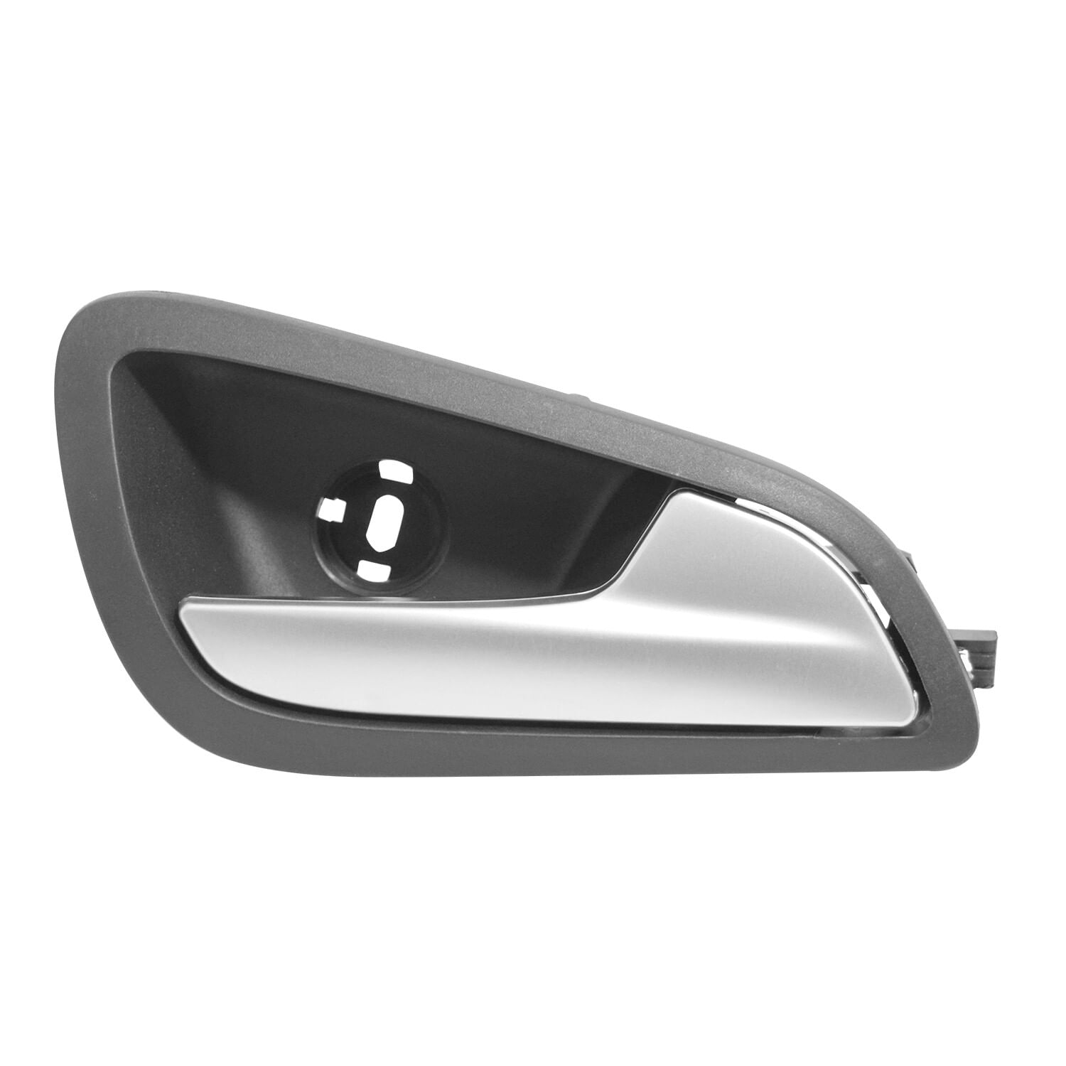 Manija Puerta Interior Delantera O Trasera Lisa Negro/Plata Con Base Lado Pasajero