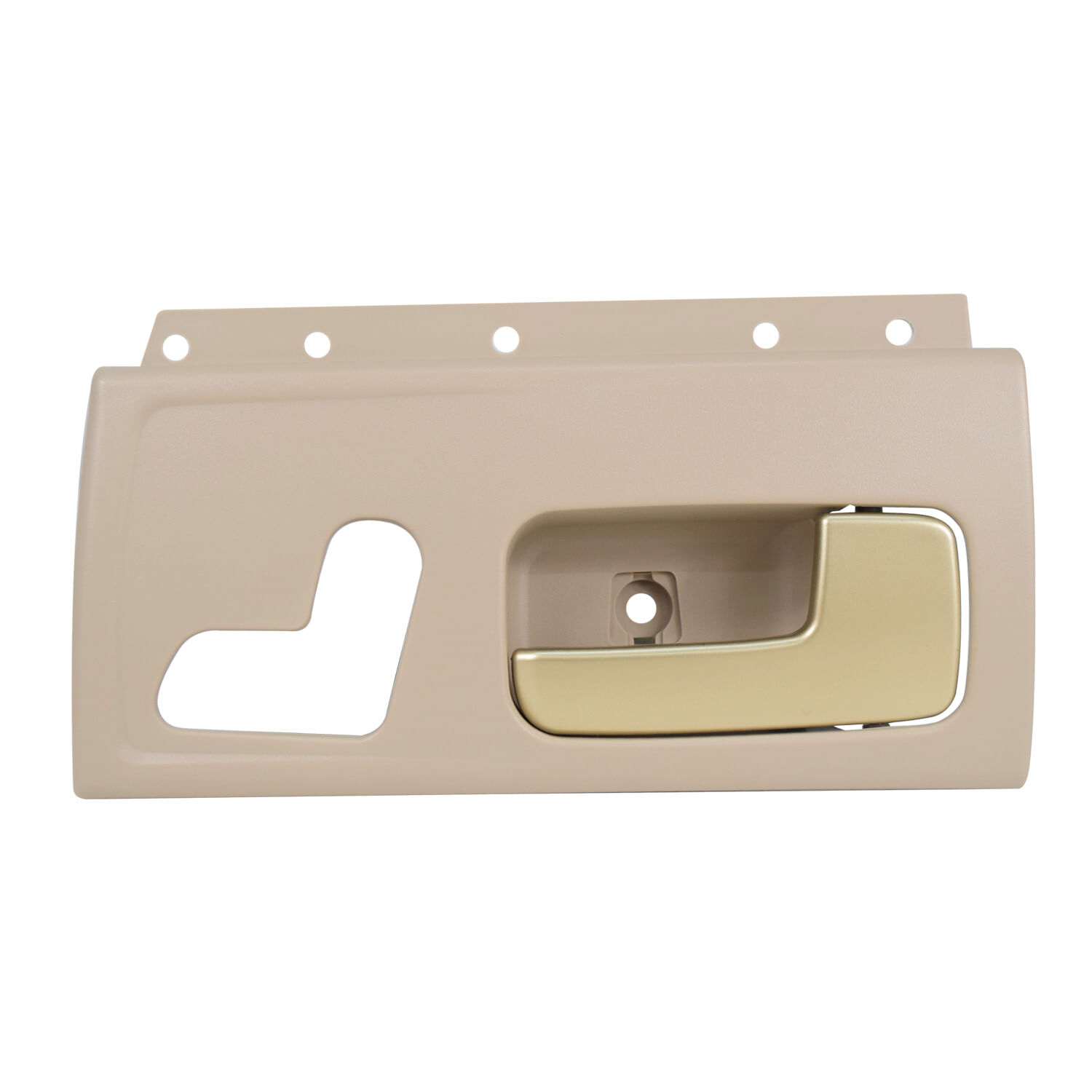 Manija Puerta Interior Delantera Beige/Dorado Con Base Con Hoyo Para Control De Asiento Lado Pasajero