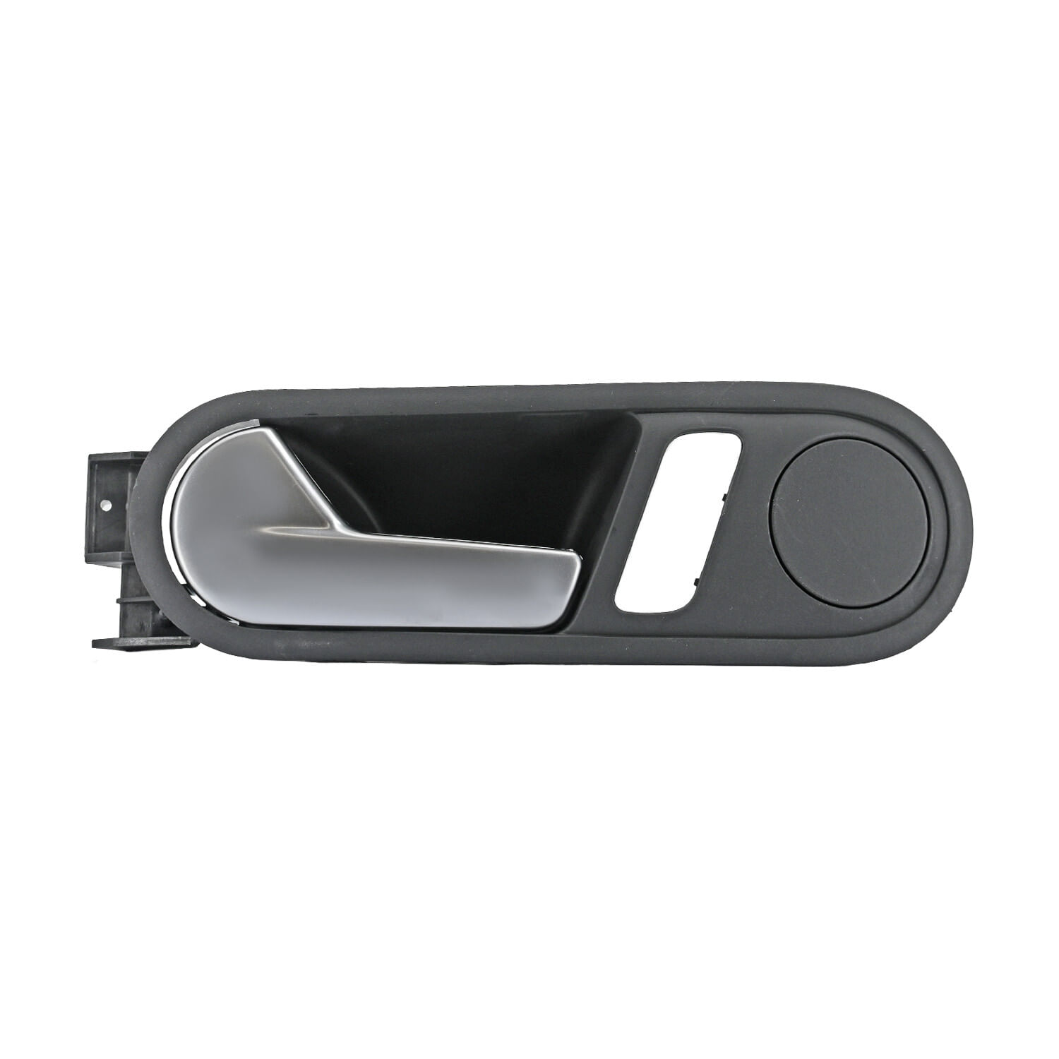 Manija Puerta Interior Delantera Negra/Plata Con Hoyo Para Seguro Lado Conductor
