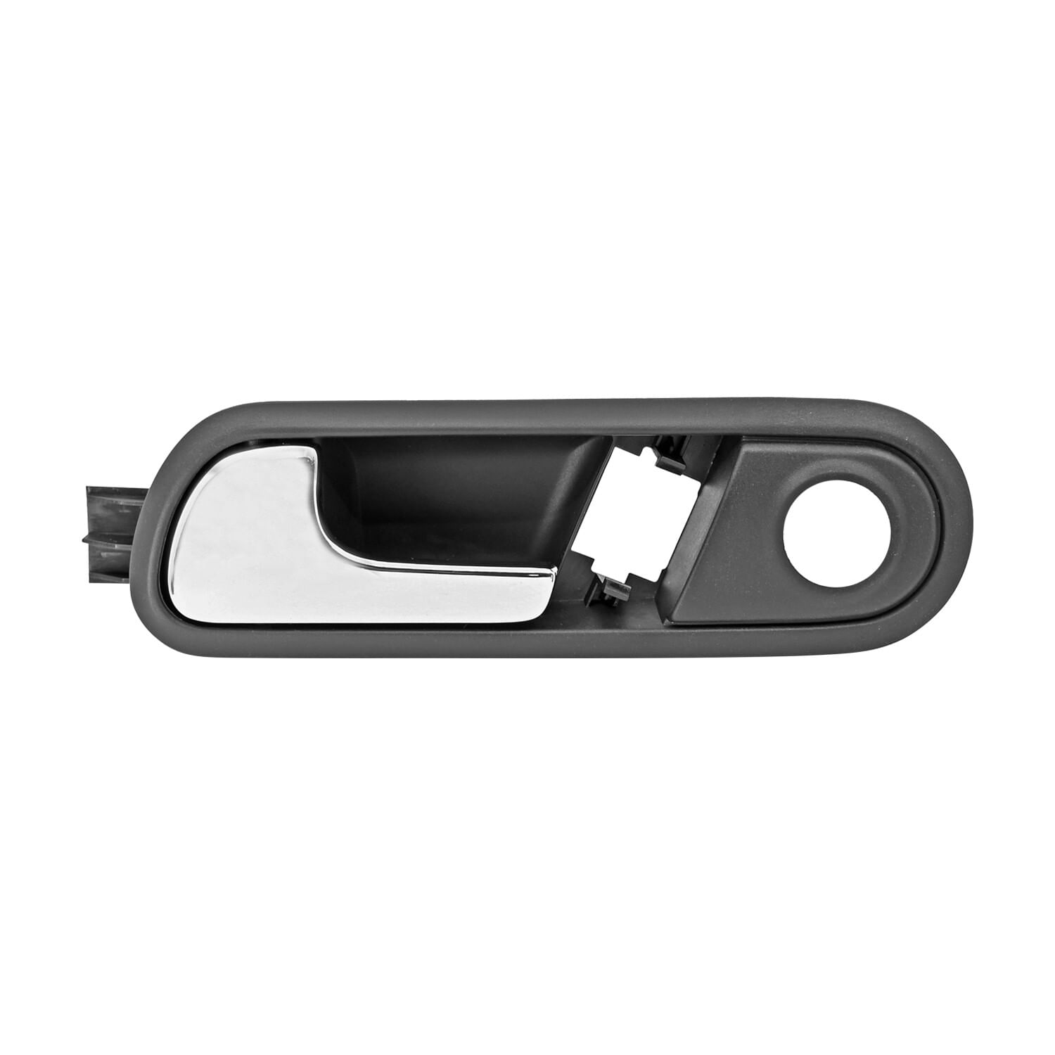 Manija Puerta Interior Delantera Negra/Cromo Con Hoyo Para Control De Espejo Lado Conductor