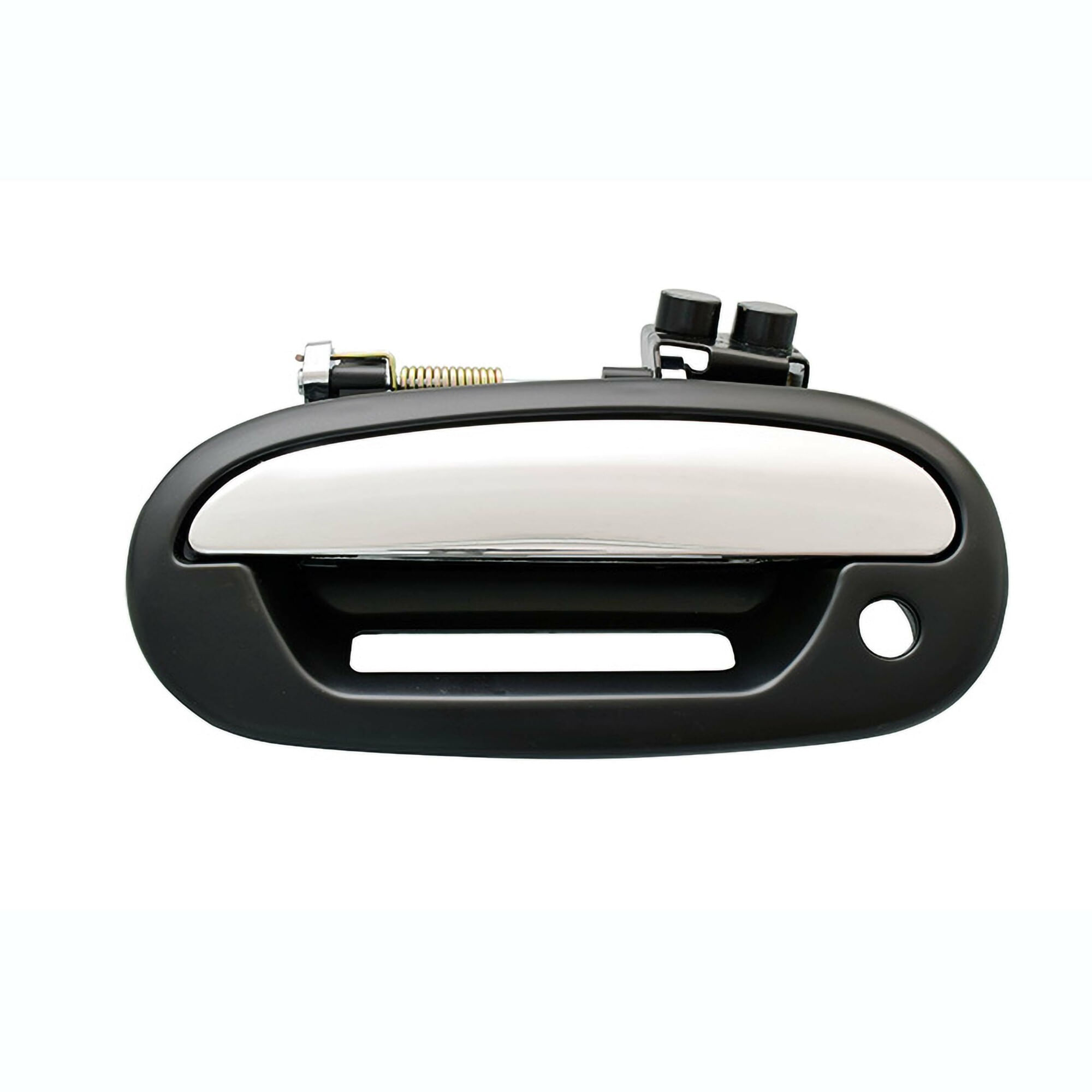 Manija Puerta Exterior Delantera Negro/Cromado Con Hoyos Para Llave Y Código Lado Conductor