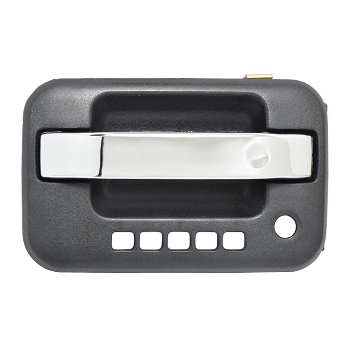 Manija Puerta Exterior Delantera Negro/Cromado Con Hoyos Para Llave Y Código Lado Conductor