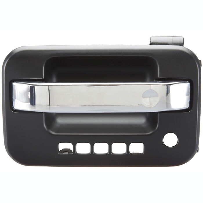 Manija Puerta Exterior Delantera Negro/Cromado Con Hoyos Para Llave Y Código Lado Conductor