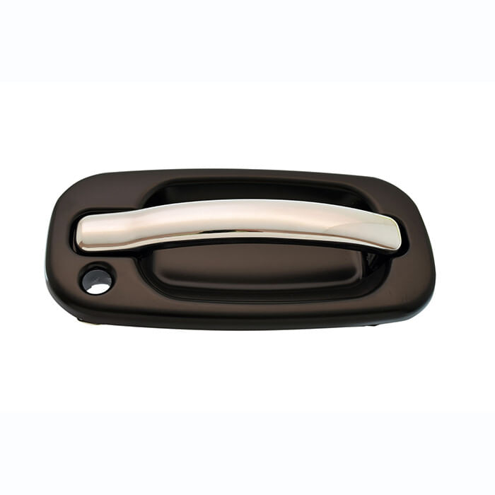 Manija Puerta Exterior Delantera Negro/Cromado Con Hoyo Para Llave Lado Pasajero