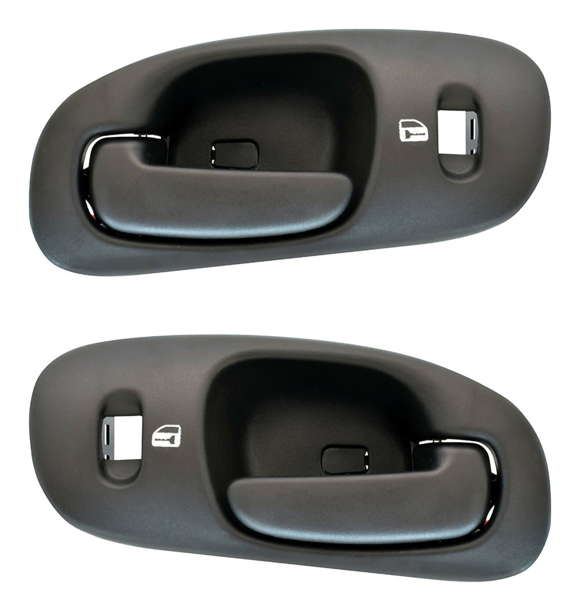 Par De Manijas De Puertas Interiores Delanteras Negro Con Hoyo Para Seguro