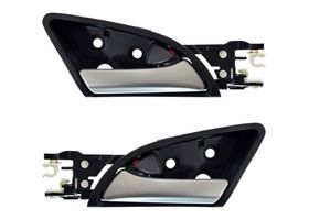 Par De Manijas De Puertas Interiores Delanteras O Traseras Negro/Plata