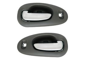 Par De Manijas De Puertas Interiores Delanteras Gris/Cromado Con Hoyo Para Seguro