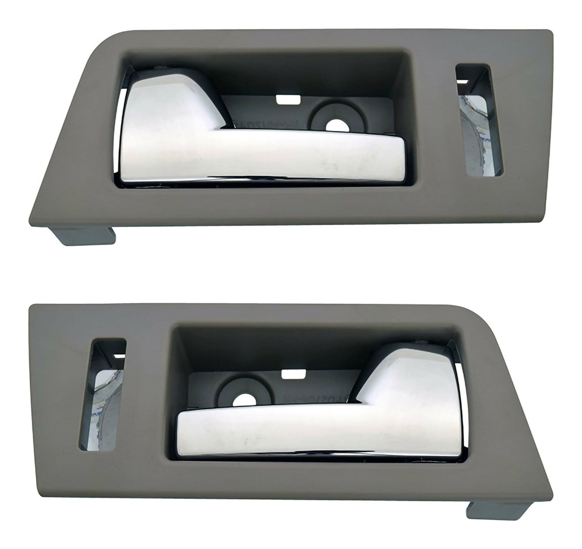 Par De Manijas De Puertas Interiores Delanteras Gris/Cromado Con Hoyo Para Seguro