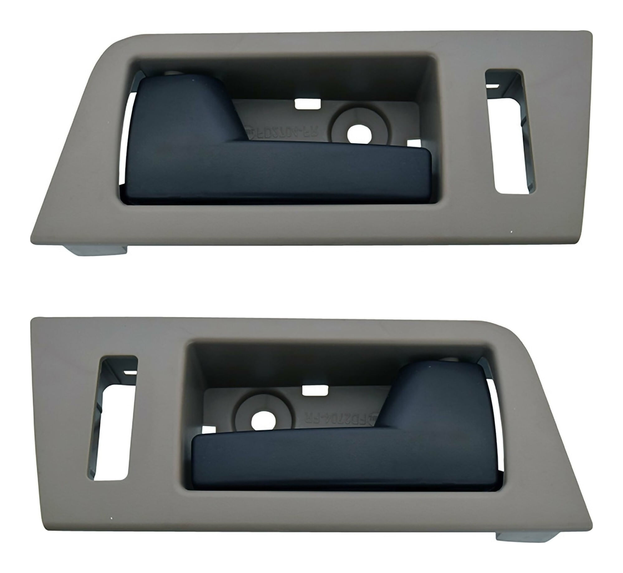 Par De Manijas De Puertas Interiores Delanteras Negro/Gris Con Hoyo Para Seguro