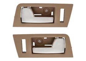 Par De Manijas De Puertas Interiores Delanteras Beige/Cromado Con Hoyo Para Seguro
