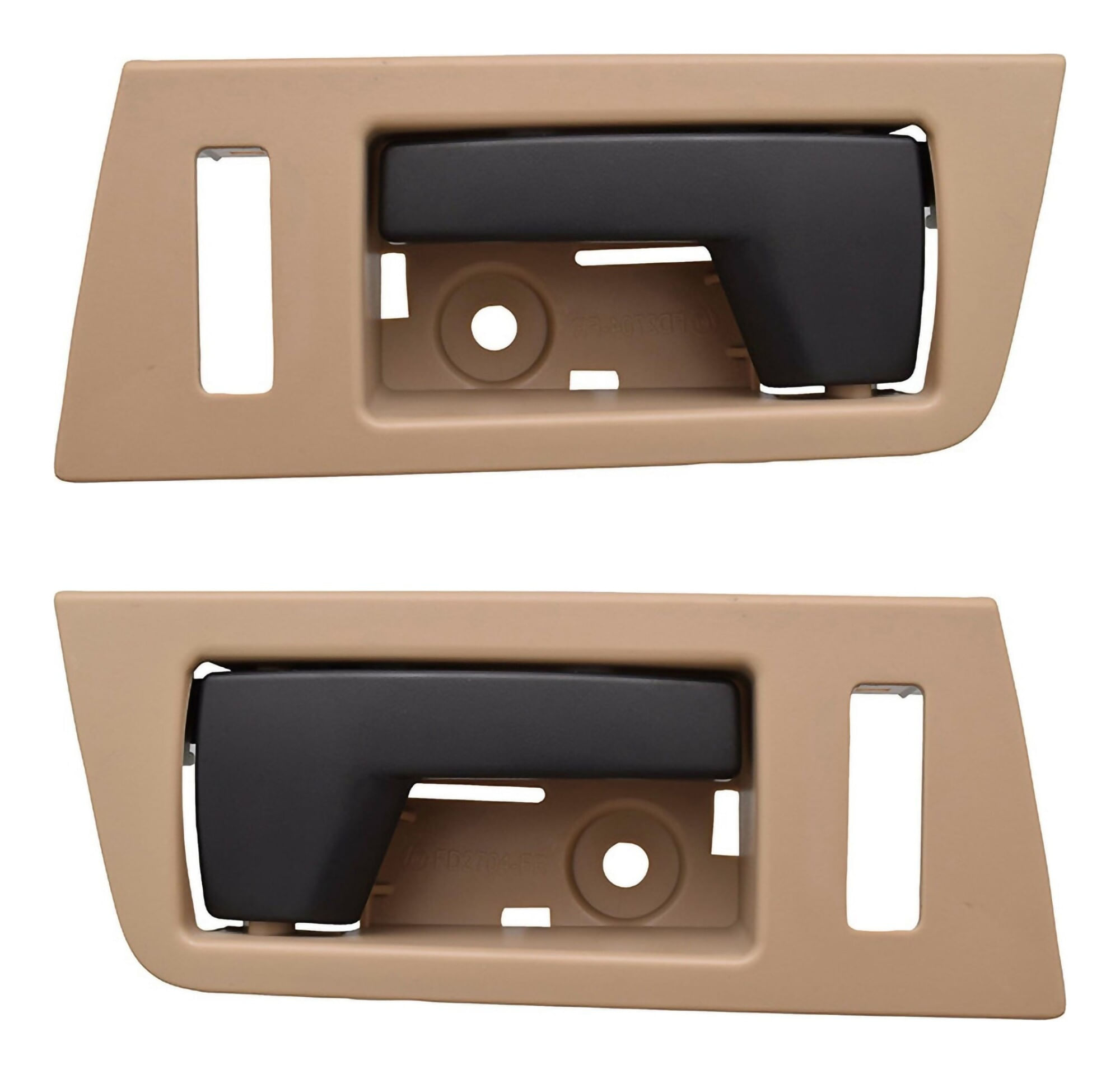 Par De Manijas De Puertas Interiores Delanteras Beige/Negro Con Hoyo Para Seguro
