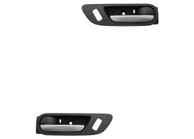 Par De Manijas De Puertas Interiores Delanteras Negro/Plata Con Hoyo Para Seguro