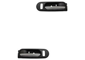 Par De Manijas De Puertas Interiores Delanteras Negro/Plata Con Hoyo Para Seguro