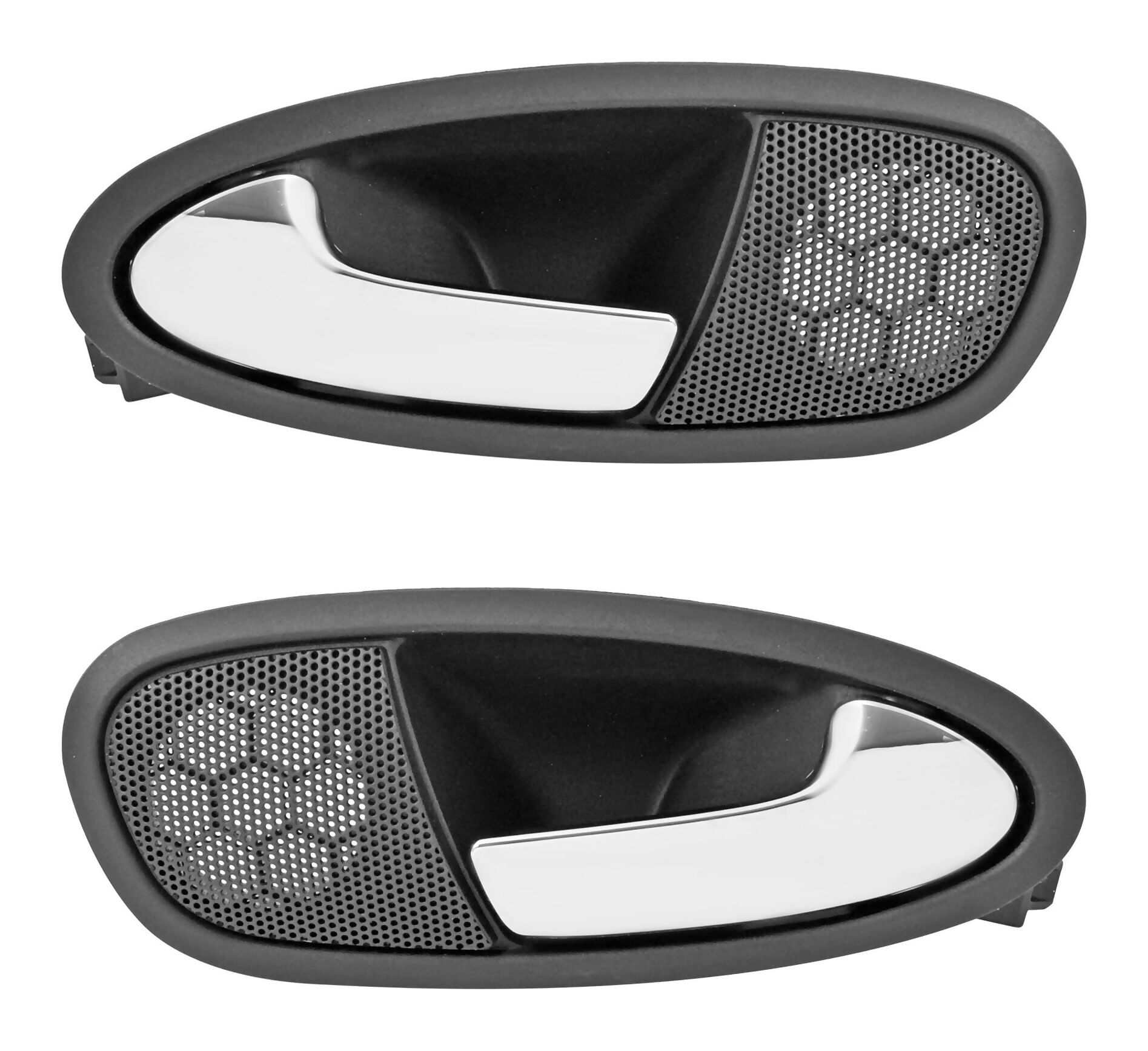 Par De Manijas De Puertas Interiores Delanteras Negro/Cromado